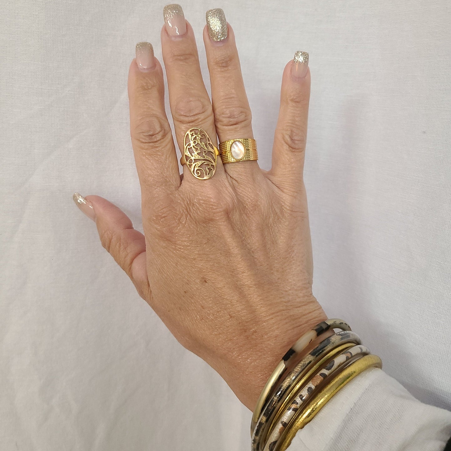 Bague quadrillée