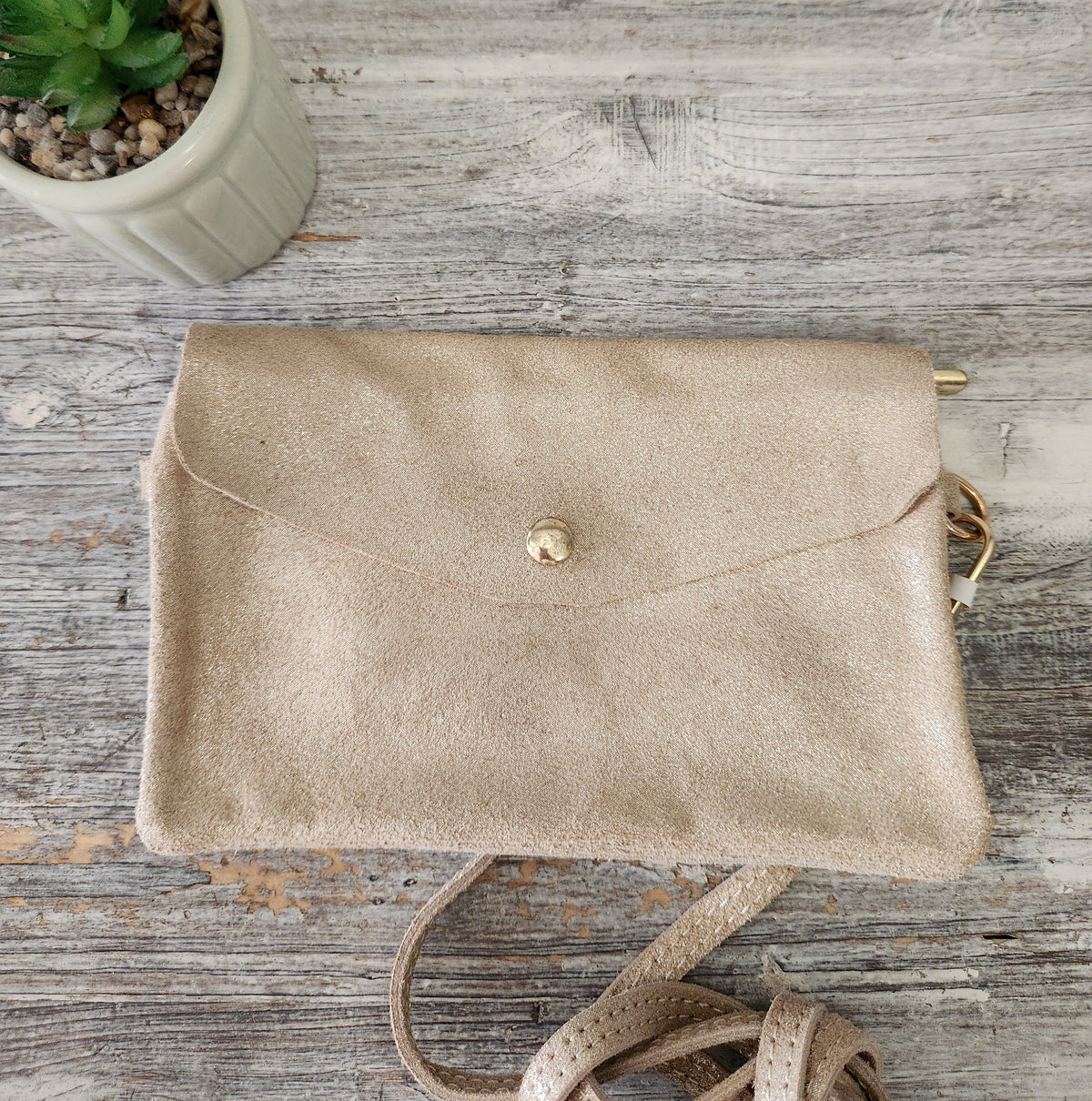 Petit sac Pochette en cuir pailleté