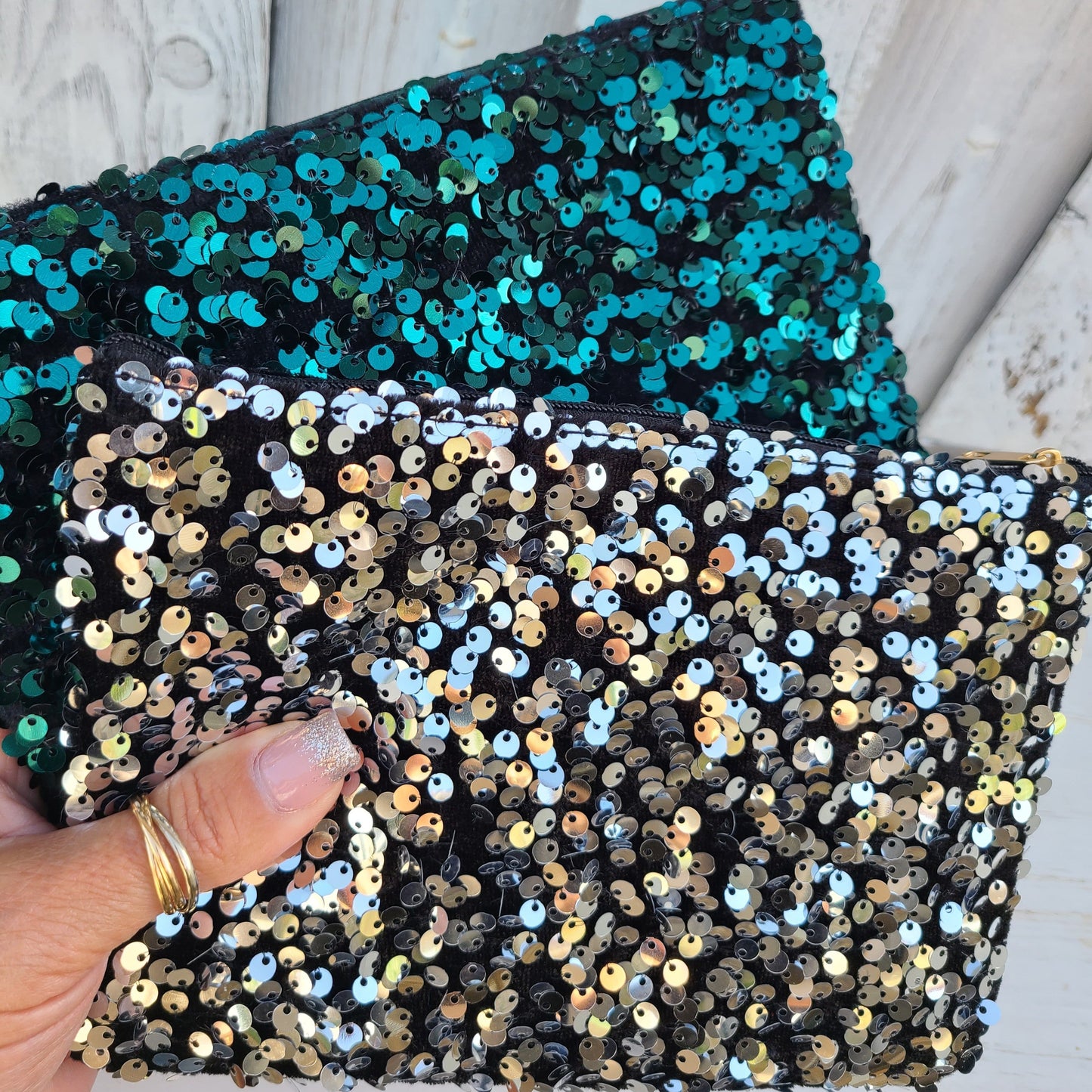 Pochette pailletée en sequins