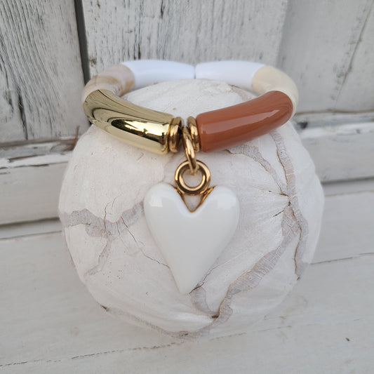 Bracelet jonc perle tube