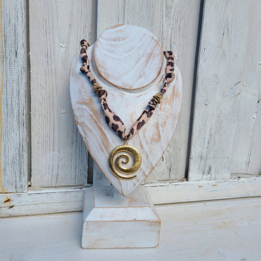 Collier tissus LEOPARD