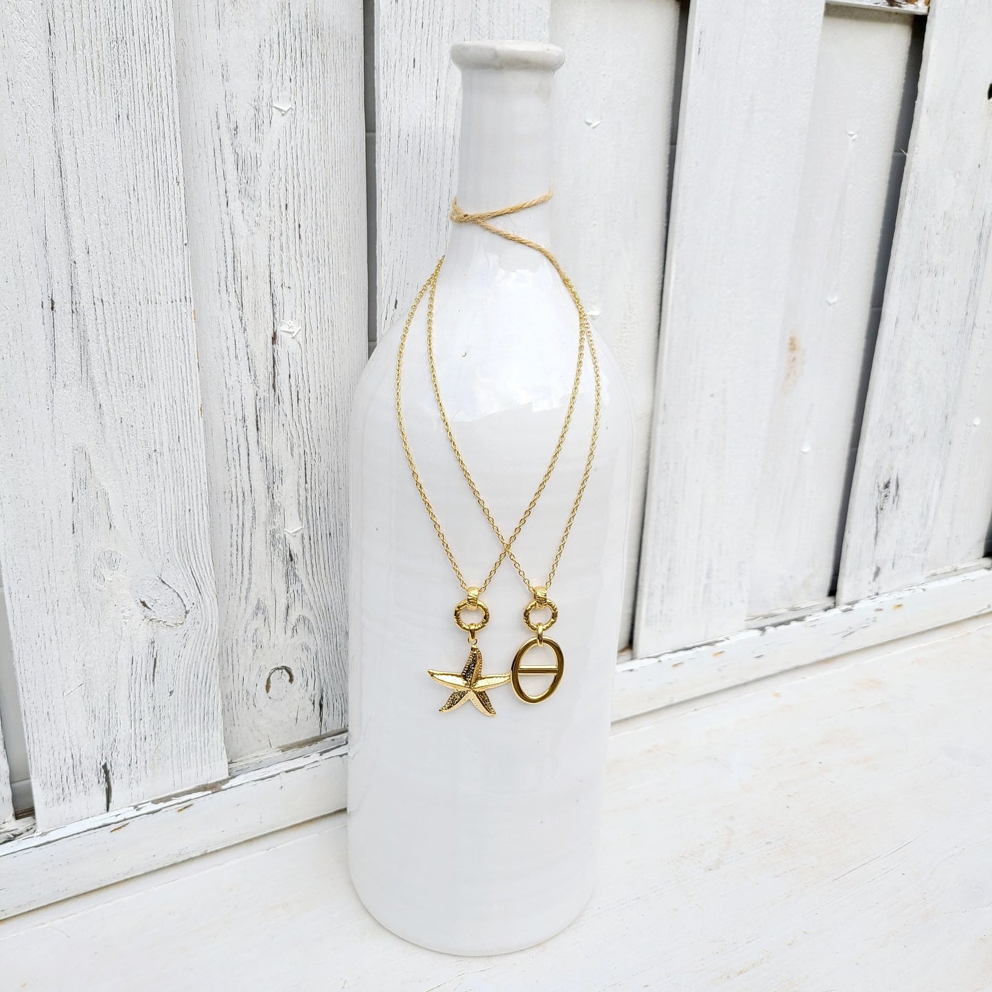 ✨ Colliers pendentifs  – Étoile de mer & Cercle minimaliste ✨
