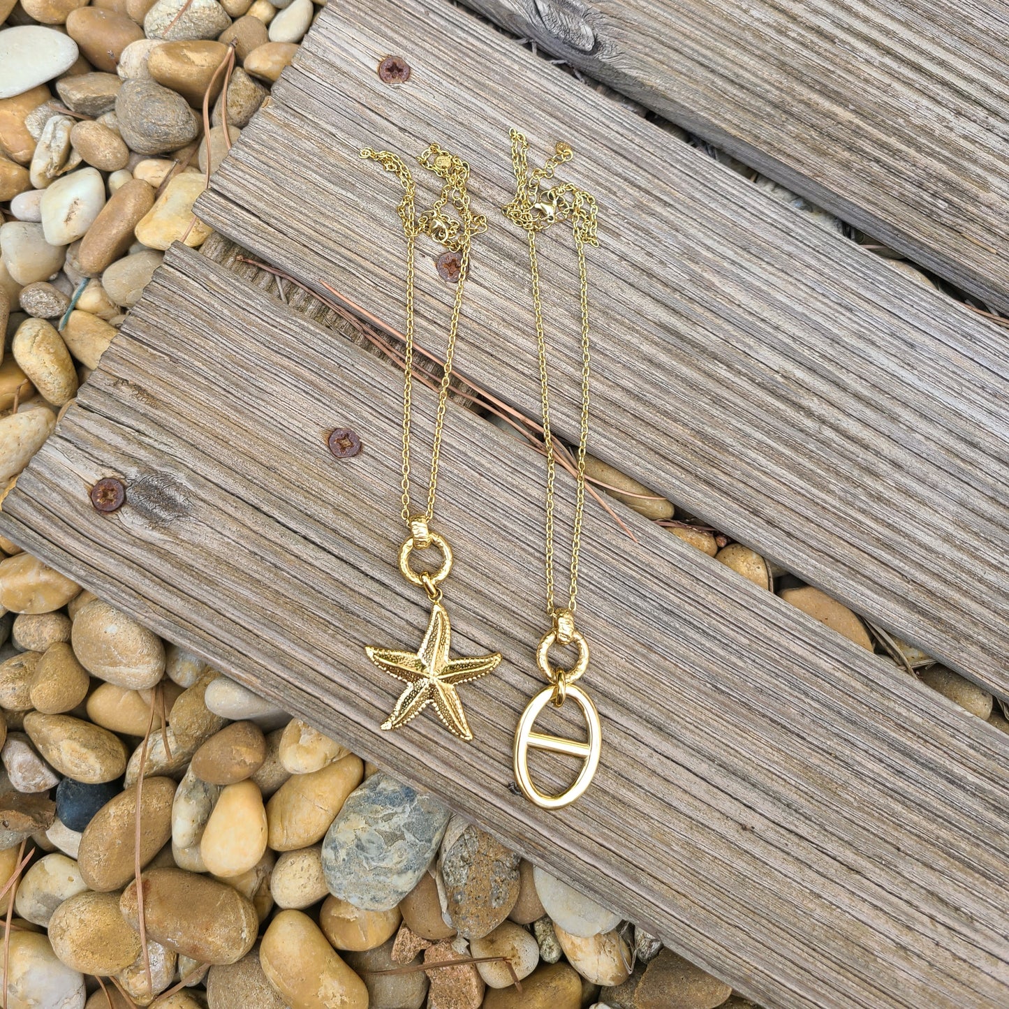✨ Colliers pendentifs  – Étoile de mer & Cercle minimaliste ✨