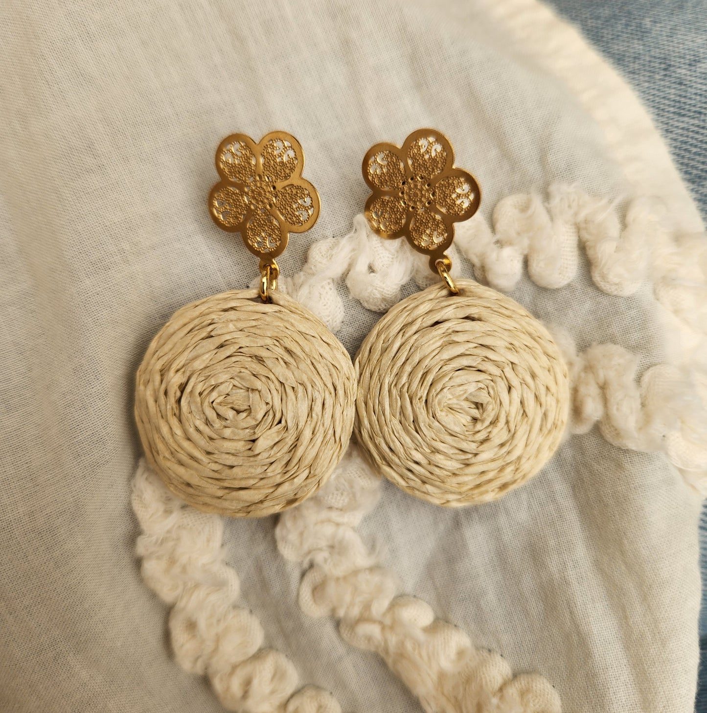 Boucles d’oreilles Raphia