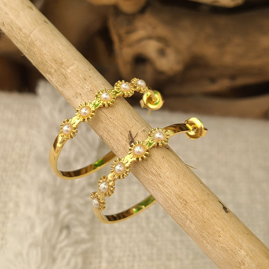 Boucle d'oreille  Créole fleur