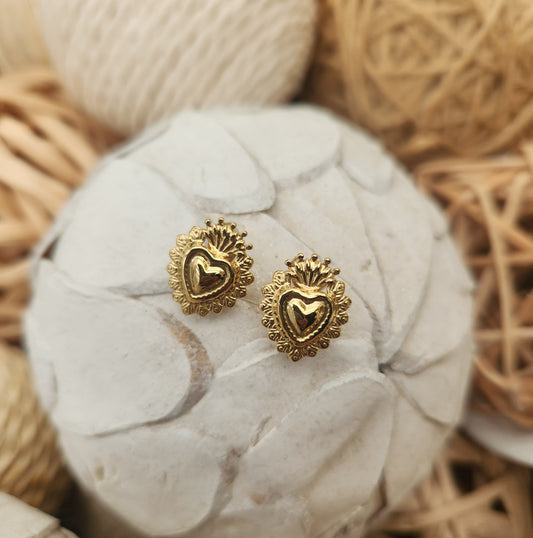 Boucles d’oreilles cœur Ex Voto