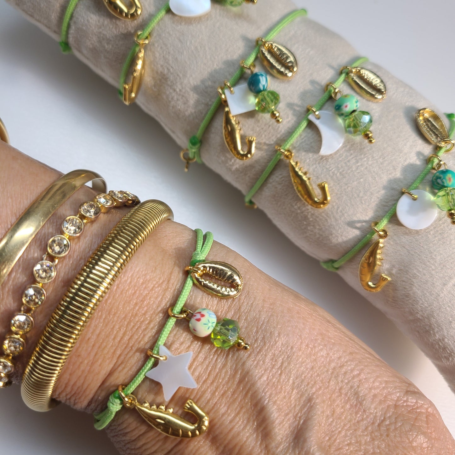 Bracelet Charms Dorés 🌿💖