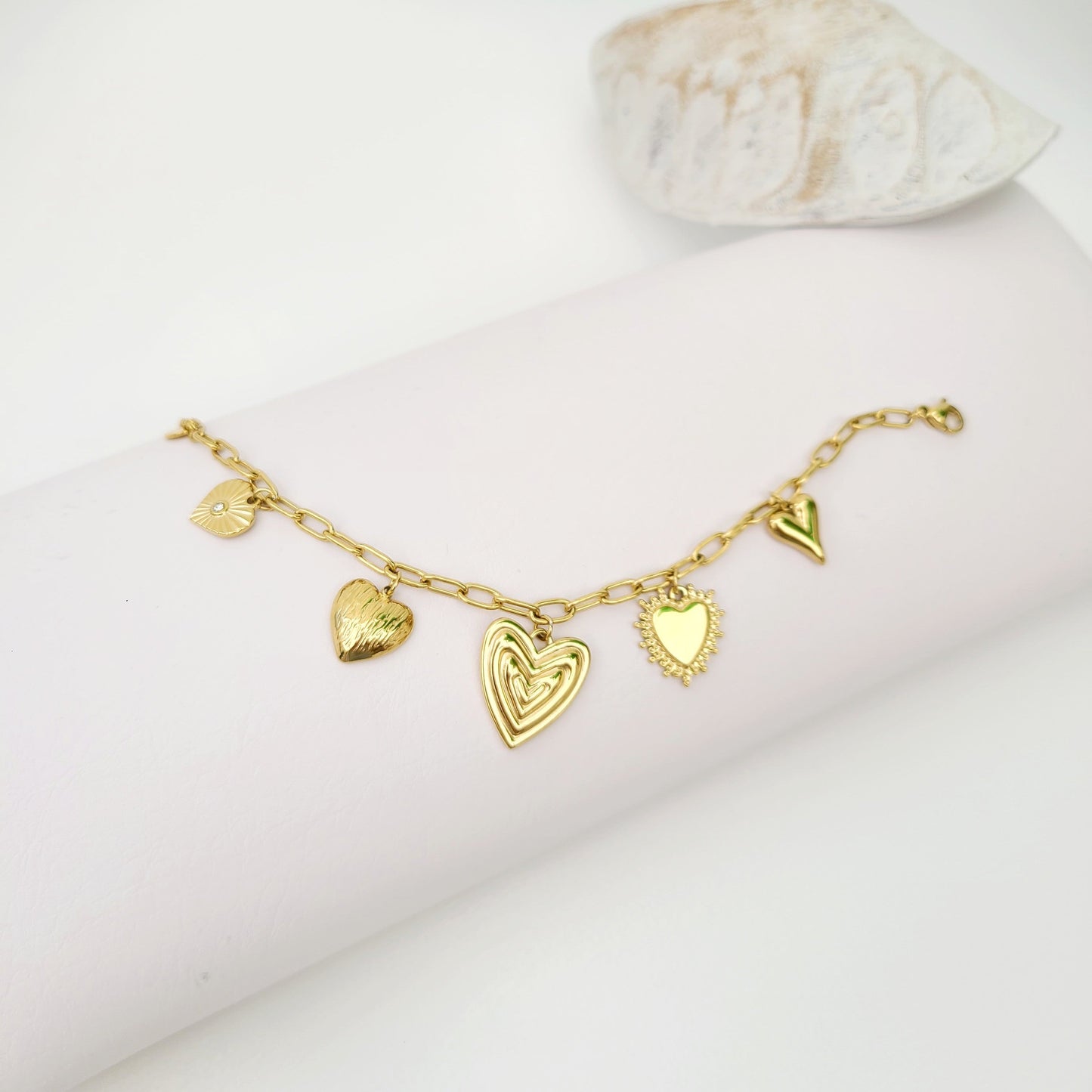 Bracelet multi breloques cœur