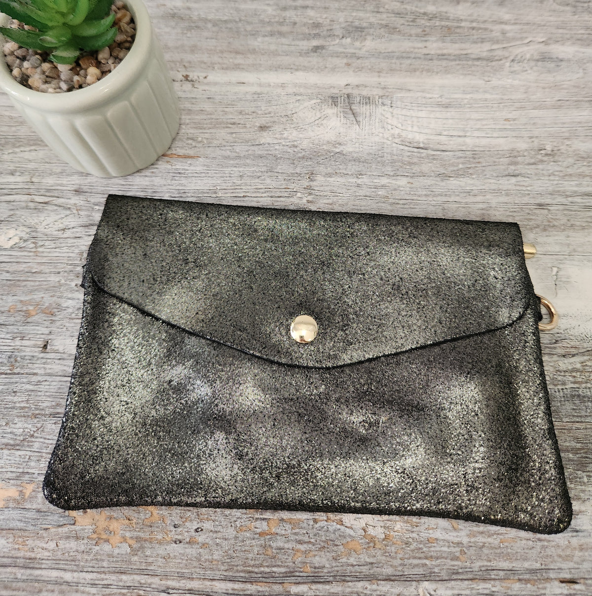 Petit sac Pochette en cuir pailleté